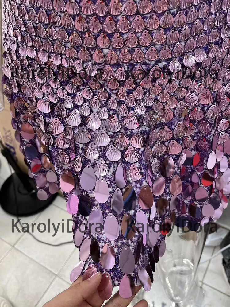 2024 Rose Shining Lovely Sequins Mini Dress Costume Celebrate Rhinestone Bodysuit High Quality Sexy Nightclub Dresses