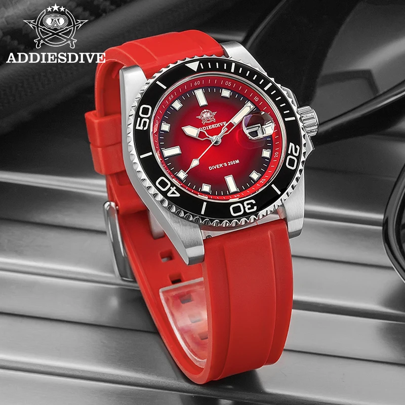 ADDIESDIVE Luxury Fashion Men Clock 200m Waterproof Luminous Stainless Steel Luminous Quartz Watches Ceramic Bezel Reloj Hombre