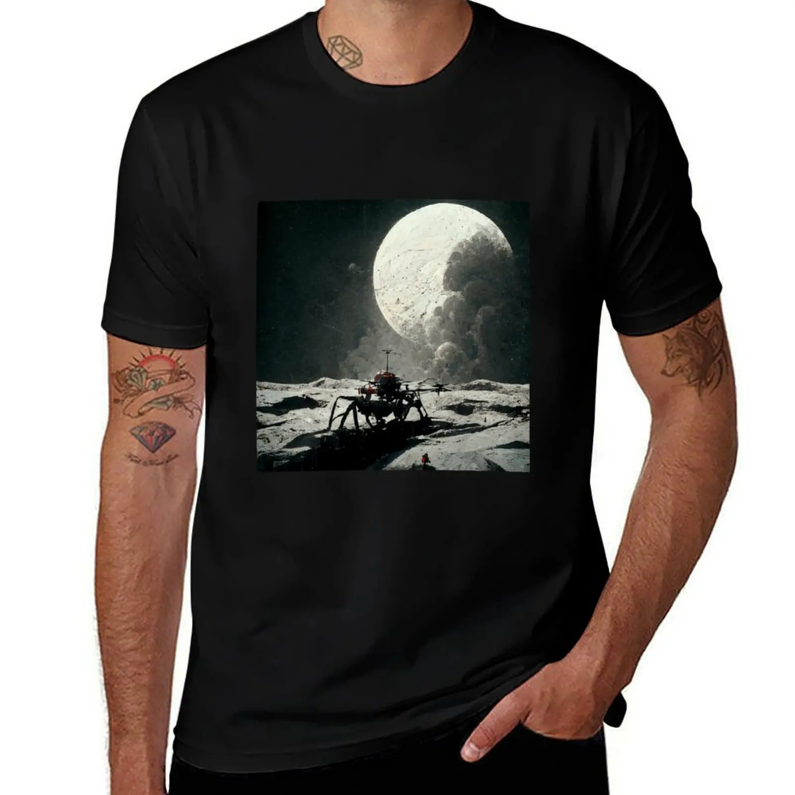 

probe prints shirts cotton with t T-Shirt for t Chandrayaan designer shirts funny moon man t shirt man