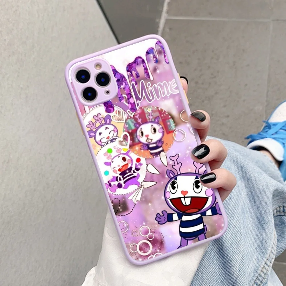 Happy Tree Friends Telefoonhoesje voor iPhone 14 11 12 13 Mini Pro Max 8 7 Plus X XR XS MAX Doorschijnende Matte Cover