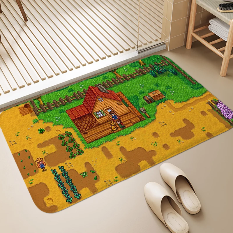 Rug for Bedroom S-Stardew V-Valley Living Room Floor Carpet Anti Slip Outdoor Entrance Doormat Bathroom Mat Home Decorations