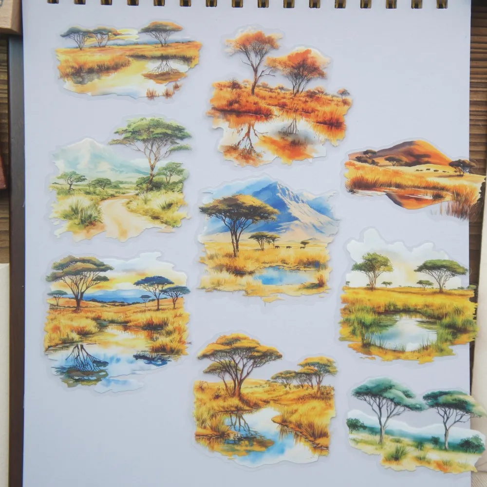 

18pcs Forest Mountain River PVC Sticker Scrapbooking DIY Gift Packing Label Decoration Tag