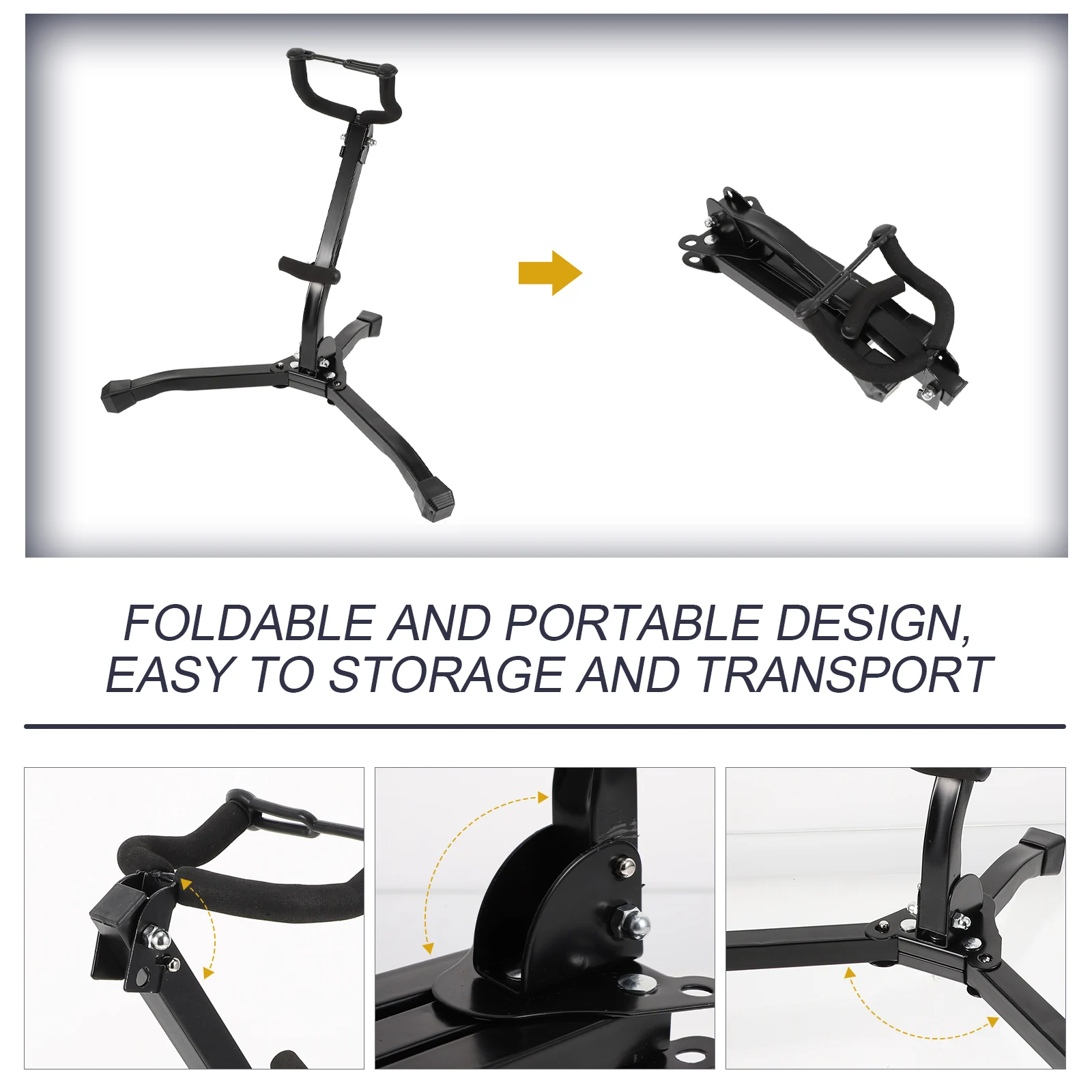 

Saxophone Stand Practical Portable Travel Accessories Bracket Compact Sturdy Wall-mounted Foldable
