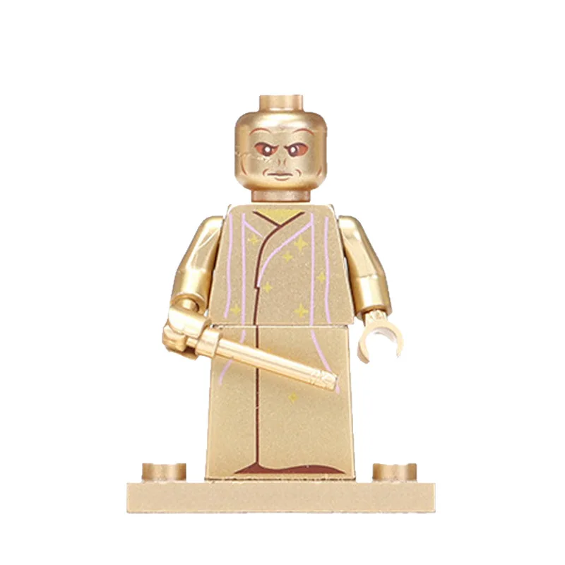 Figurina dorata assemblaggio digitale giocattolo cingolato giocattoli educativi per bambini blocchi di costruzione bambole umidificate personaggi dei cartoni animati.