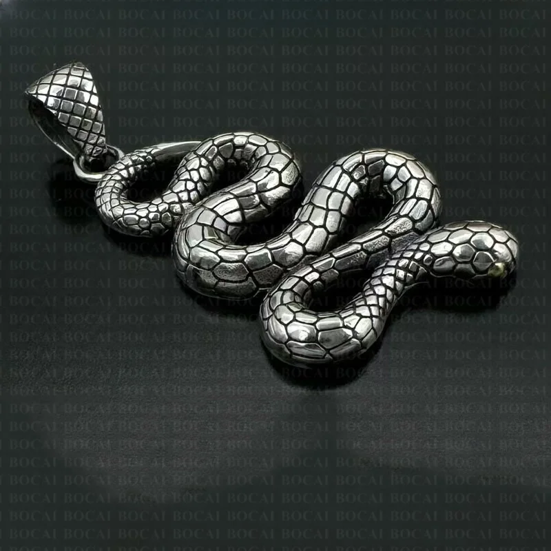 BOCAI S925 Sterling Silver Pendants for Men Women New Fashion Personality Spirit-snake Python Punk Jewelry Wholesale