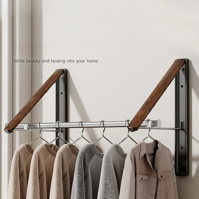Punch-free Wall Mounted Foldable Clothes Drying Rack Space Aluminum Hidden Laundry Hanger for Balcony Indoor Window Sill Use