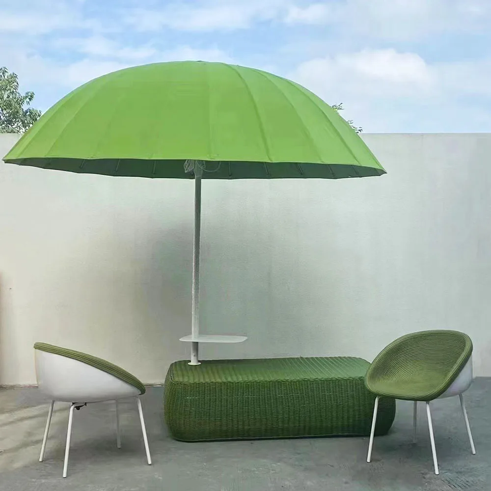 Big Size Fiberglass Aluminum Patio Outdoor Umbrella Luxury Waterproof Garden Customize logo Printing Parasol Sunshade with Base