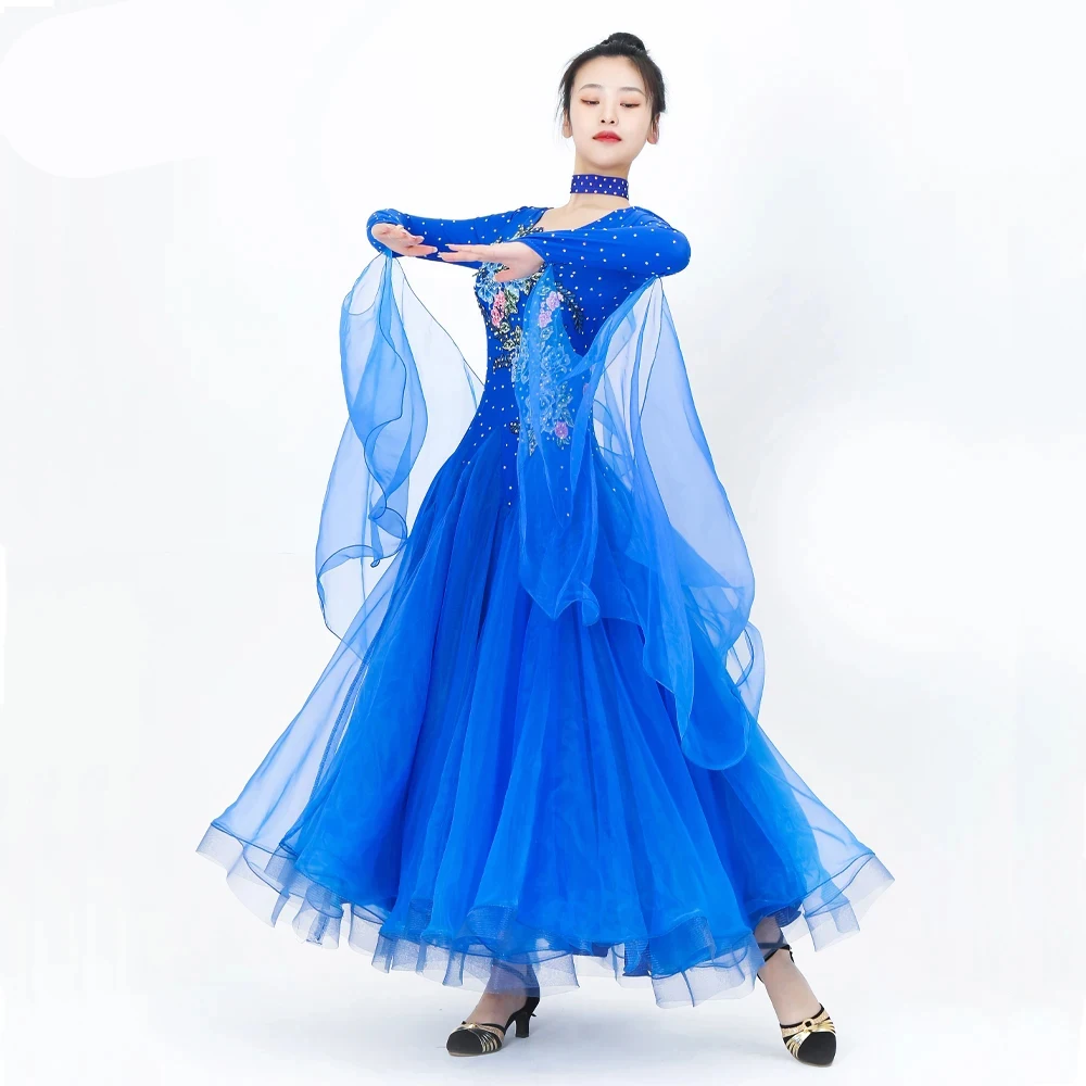 Girls Fashion Clothes Dancewear Women Stand Competition Dance Dress Ball Costume Waltz Evening Stage Adult Modern Prom Customize