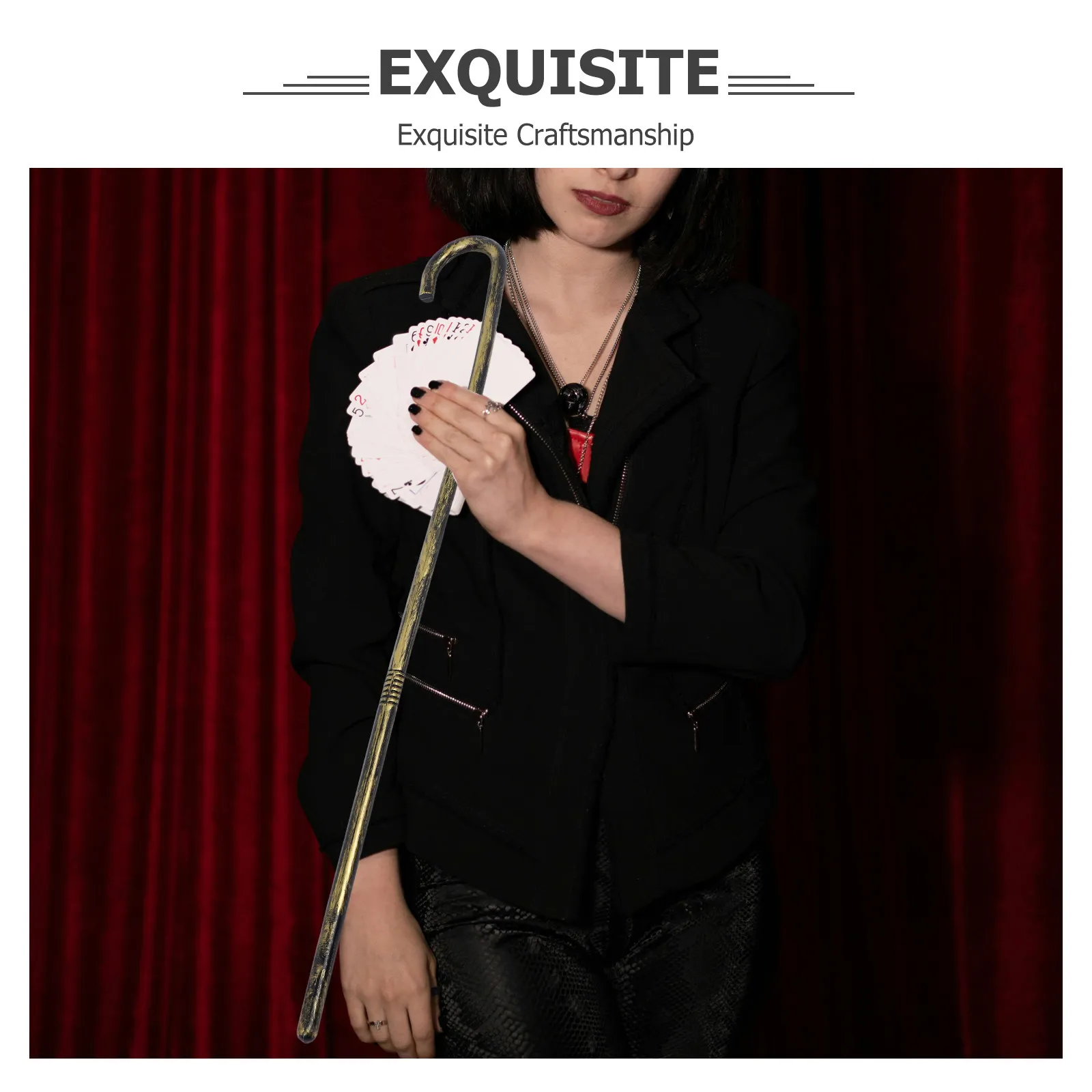 عصا بلاستيكية للحفلات، عكازة ساحر، عصا مشي مزخرفة، لتنكر الهالوين، العروض المسرحية، رقص الجاز، رقص البطن