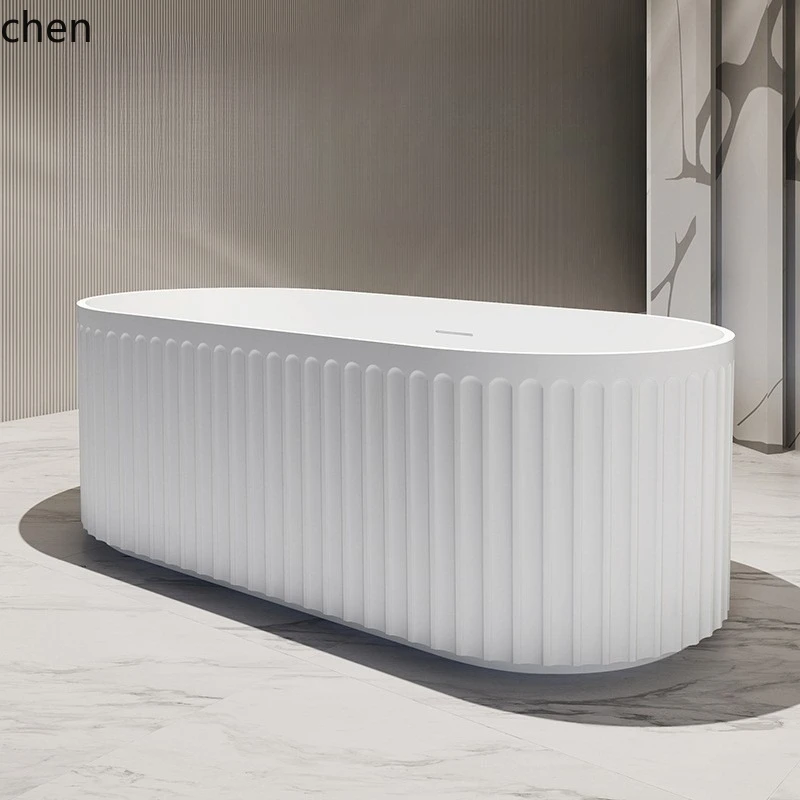 

HYS bathtub household small apartment vertical striped hotel engineering bathtub