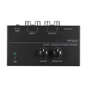 PP500 Preamplifier Phono Preamp, ultra compacto amplificador de áudio com nível Volume Control, Turntable entrada, saída RCA, 1/4 ''TRS Out 10 principais vendas controlador de volume rca - №7