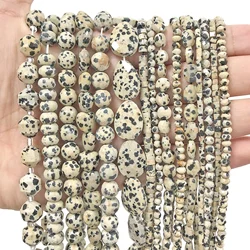 Groothandel Dalmatian Spot Jasper Charms Waterdrop Kubus Hart Abacus Vorm Kralen Voor Sieraden Maken Diy Armband Ketting Bevindingen