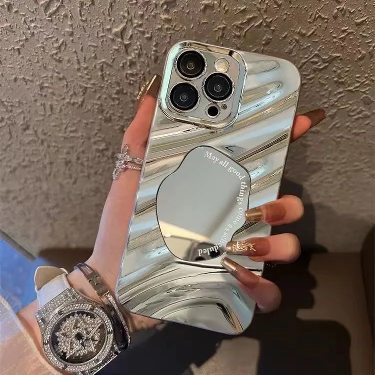 Überzug 3D Wasser Welligkeit Muster Spiegel Fall Für iPhone 17 Pro 16 15 12 11 14 13 Pro max Weiche Stoßfest Silikon Stoßstange Abdeckung