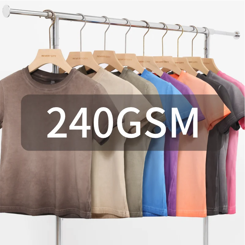 Womens vintage washed Gradient Short sleeve Crewneck Skinny Summer Slim Fit Tee Customized T-shirts free printing logo images
