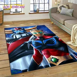 3D Cartoon UFO Robot Grendizer Anime Rug Carpet for Living Room Bedroom Home Decor,Floor Mat Non-slip for Sofa Doormat Gift Kids