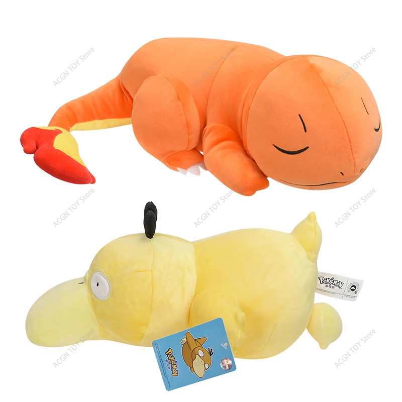 Original Pokemon Sleeping Charmander Psyduck Plush Pillow Animal Stuffed Plush Toy Kawaii Gifts For Bedroom Sofa