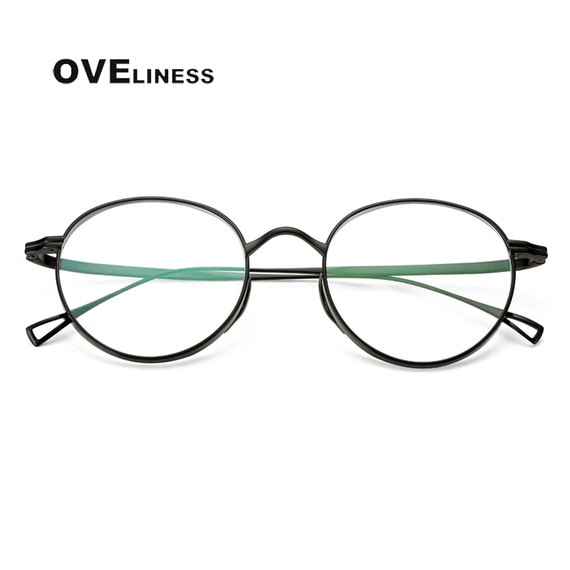 Pure Titanium Glasses Frame Men Women Retro Round Prescription men's Eyeglasses frames 2023 New Vintage Optical Myopia eyewear image 3