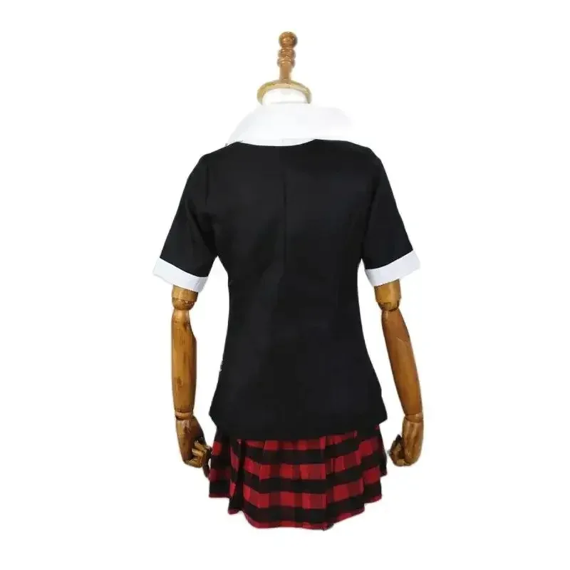 Anime jogo danganronpa cosplay traje enoshima junko uniforme café trabalho roupas saia curta monokuma headwear duplo rabo de cavalo peruca