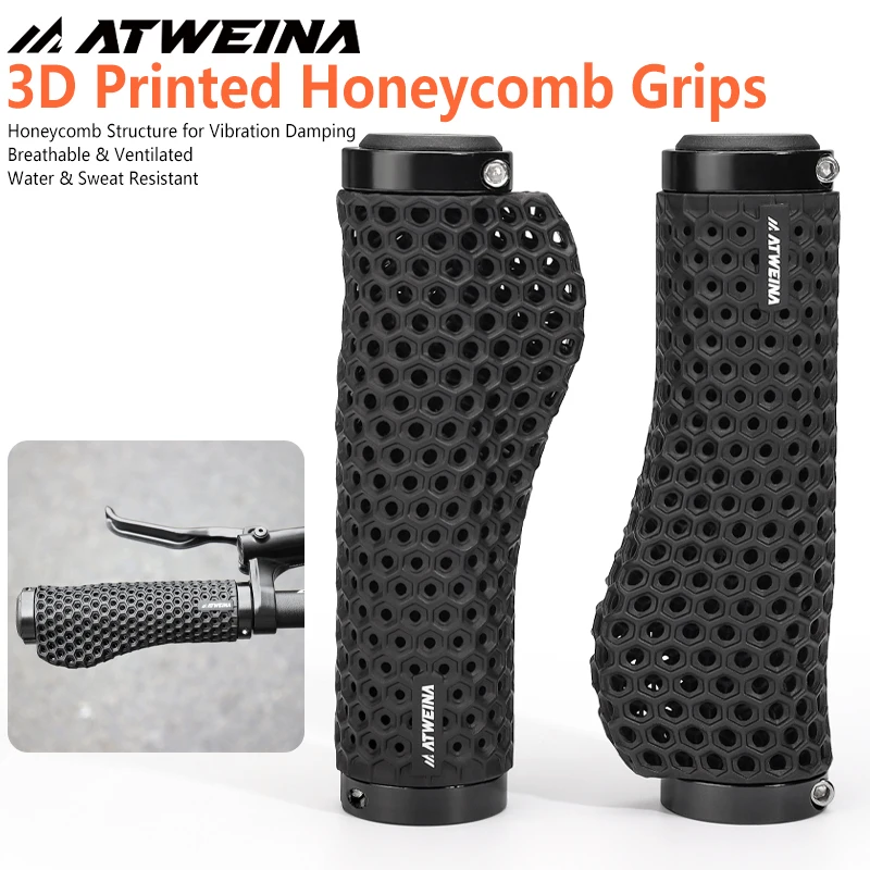 AliExpress NONE ATWEINA MTB Bicycle Honeycomb Breathable Handlebar Grips Mountain Bike 3D Printed Sweatproof Shock Absorbing Handlebar Grips