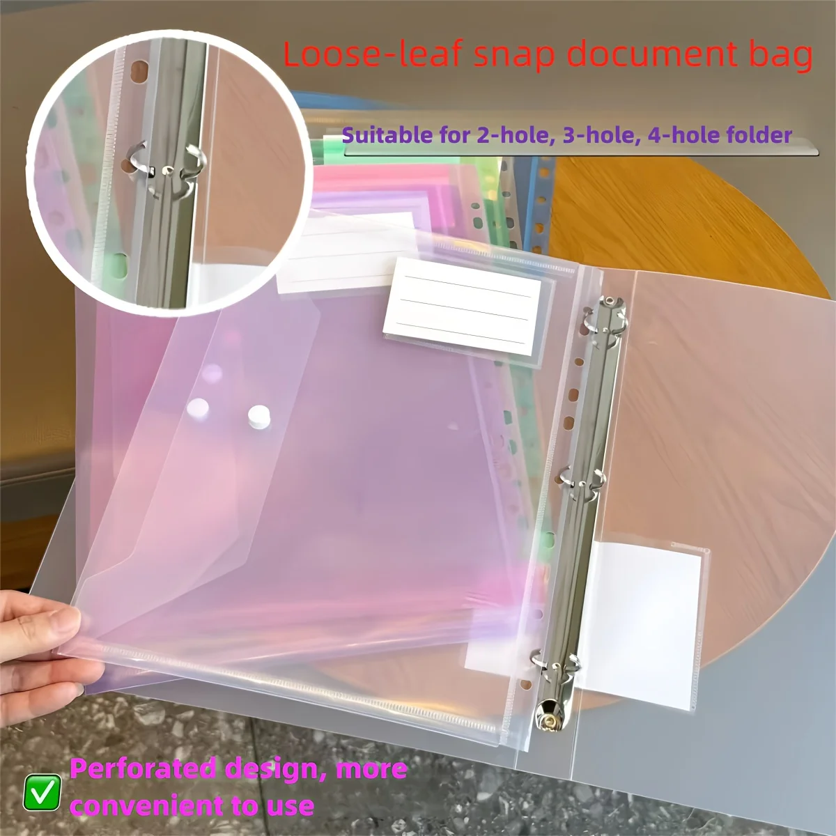 แฟ้มเอกสาร A4 แบบ 11 รู 6 ชิ้น พร้อมป้าย, ซองใส่ข้อสอบนักเรียนแบบกระดุมแป๊ก, ซองเก็บเอกสารกันน้ำแบบใส่กระดาษหลวม