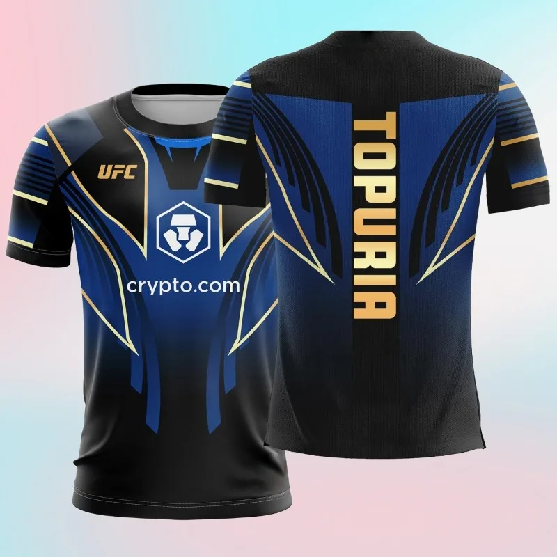 

Лето 202, мужская футболка Fight Night Topuria, спортивная одежда, тренировочные футболки с короткими рукавами для смешанных боевых искусств, мужская дышащая футболка