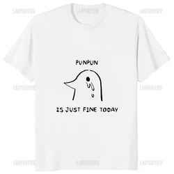 Oyasumi PunPun Is Just Fine Today Printed Funny Cartoon Tshirt Humor Anime Streetwear Harajuku Men T Shirt Casual Loose Tees