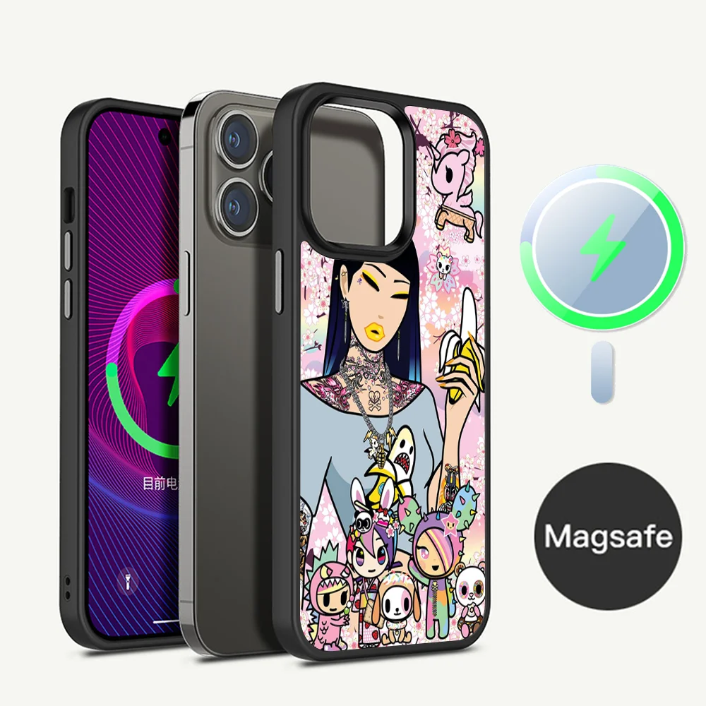 Japan Tokidoki Phone Case Magnetic Case For IPhone 16 14 13 12 11 15 Pro Max Plus For Magsafe Wireless Charge Cover