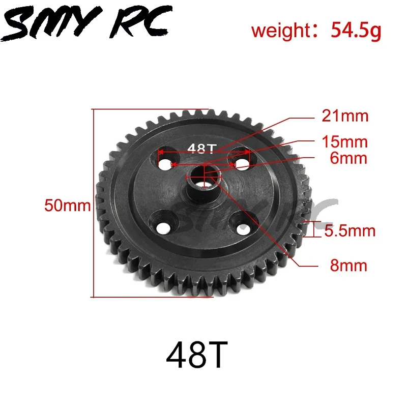 Steel 46T 48T Central Differential Gear E8082 for 1/7 KM Rally WRC Citron C3 RC Rally Car Upgrade Parts