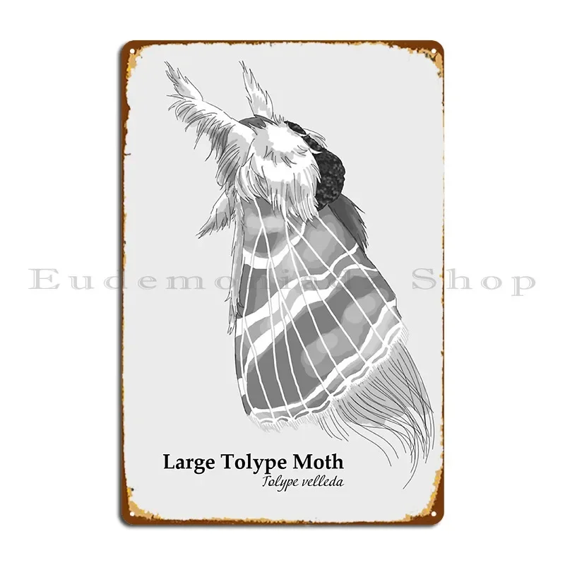 Monochrome Large Tolype Moth Pachyphytum Metal Signs Club Cinema Create Wall Custom Personalized Tin Sign Poster