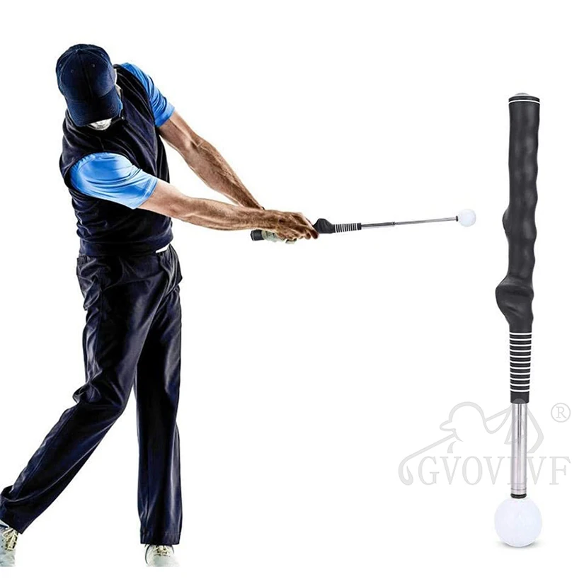 Rhythm Click Sound Telescopic Warm Up Golf Swing Trainer Correcting Gesturer Training Aid for Tempo Grip Strength Practice Stick