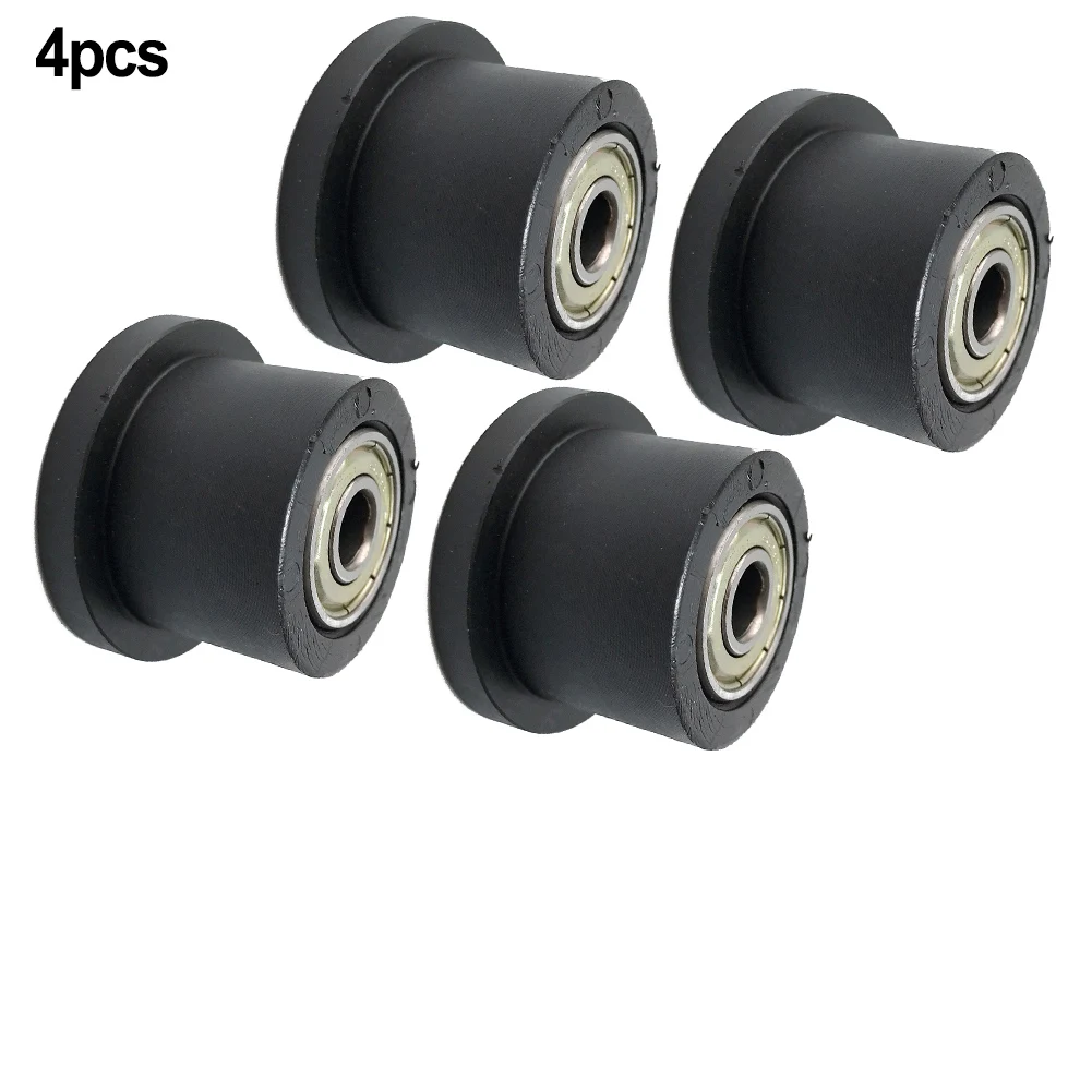 4 Pack Rowing Machine Seat Rollers Nylon Replacement Wheels With 8mm Bore For Fitness Rower Equipment Quiet Smooth Gliding