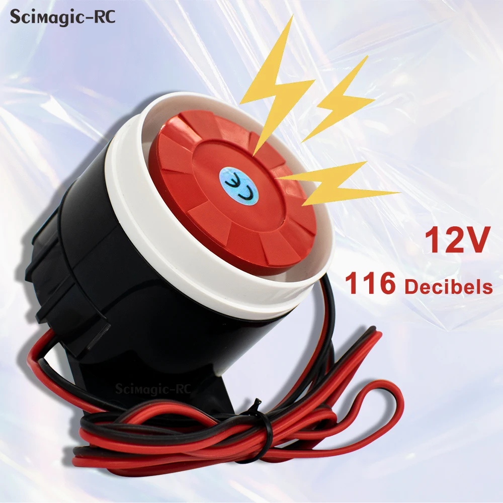 DC 12V Mini Alarm Siren Audio Alarm Anti-theft Buzzer High-decibel Security Piezo Buzzer Alarm Horn