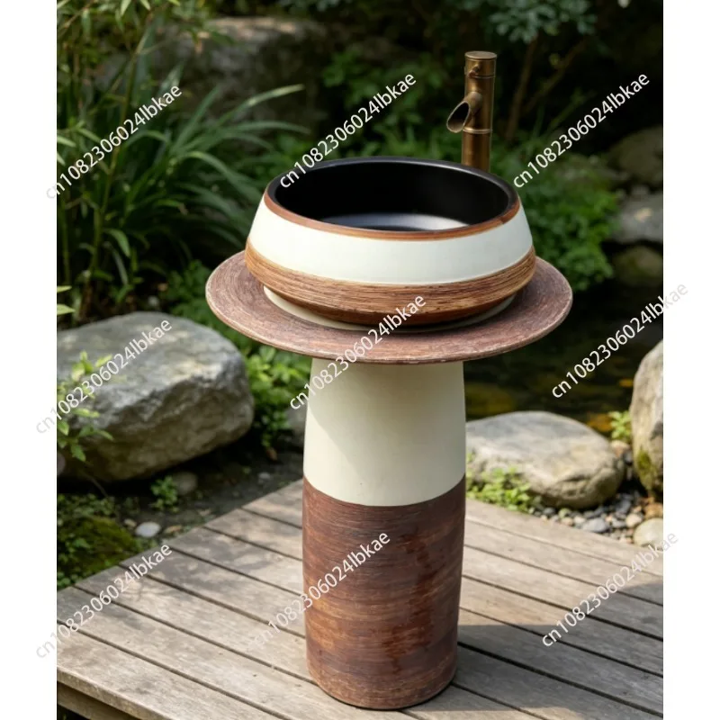

Freestanding column basin - simple outdoor wash basin for balconies, patios, and home use