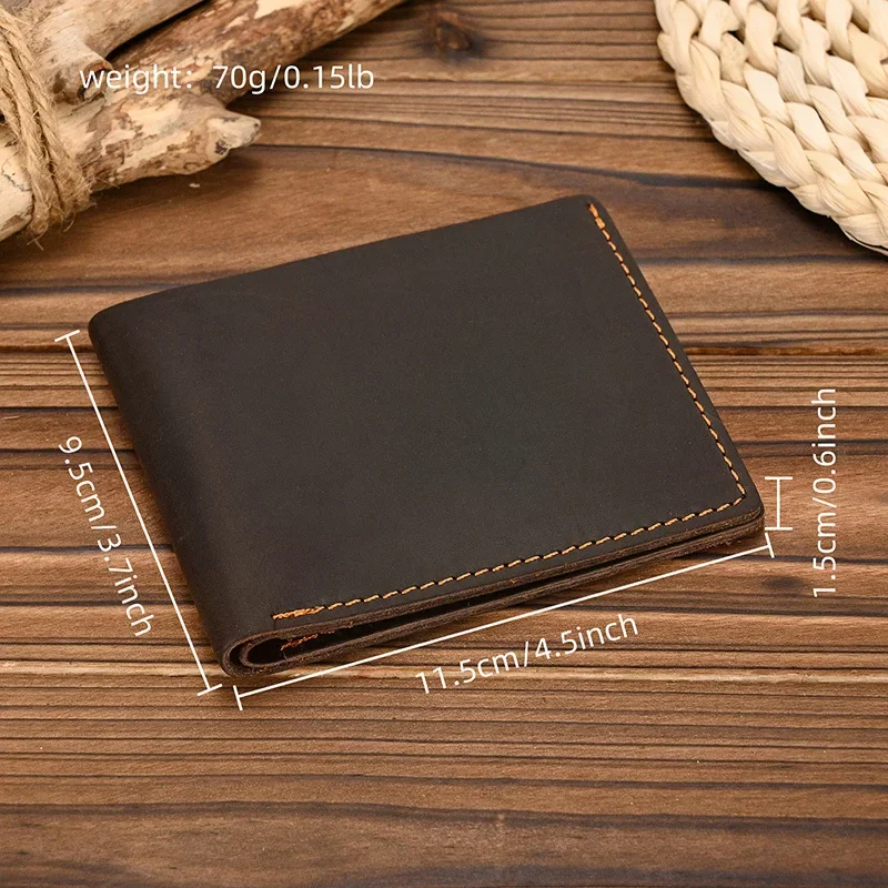 Yao Dong Slim Wallets Man Genuine Leather Bifld Card Holder Small Bsuiness Short Purse Vintage Fashion Dropshipping Male Wallets