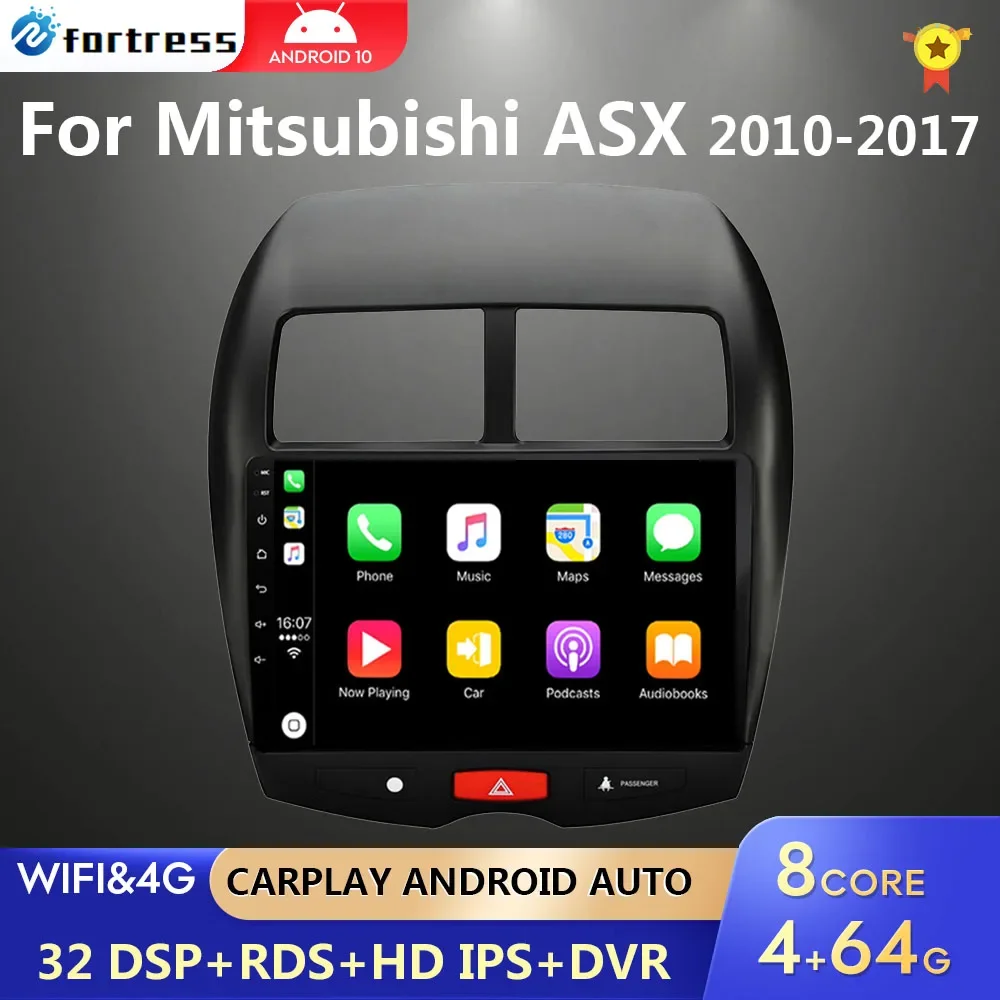 

4G Android10 2 Din автомобильный радиоприемник мультимедийный видеоплеер для Mitsubishi ASX 2010 2012 2013 2014 2015-2017 навигация GPS аудио 2din