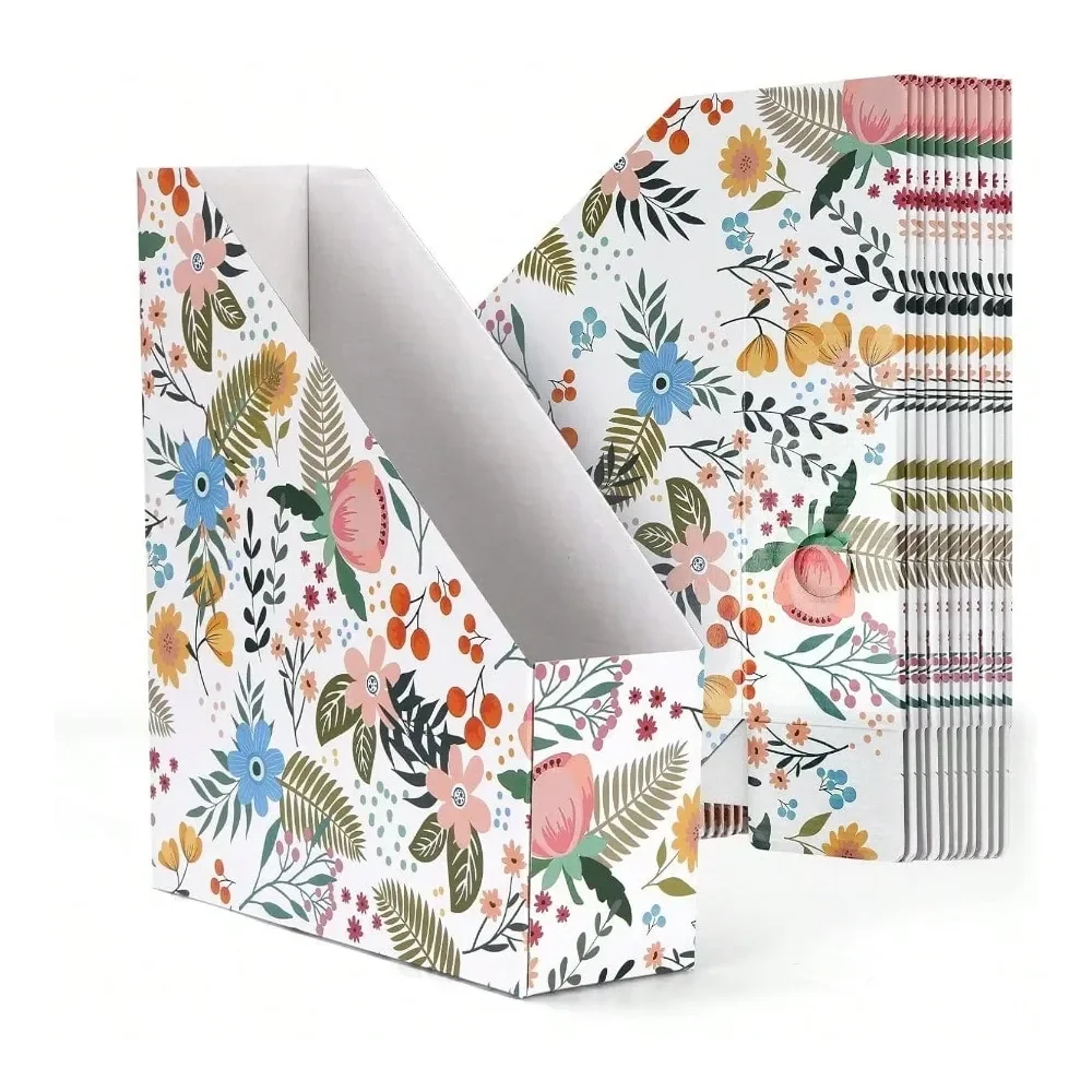 

Office StorageEXYGLO 12 Pack Magazine File Holder Cardboard Magazine Rack With Label Foldable Storage Organizer Box For Book Doc