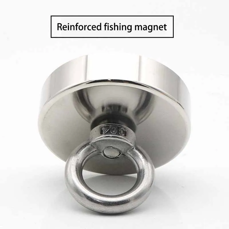 Search Magnet 200KG Pot Strong Neodymium Fishing Magnet Heavy Duty Rare Earth Magnets Countersunk Hole Eyebolt for Salvage