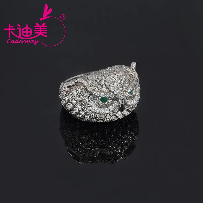 

CADERMAY Высокое качество серебро 925 пробы Full Eternity D VVS1 кольцо с муассанитом кольца с изображением совы для мужчин
