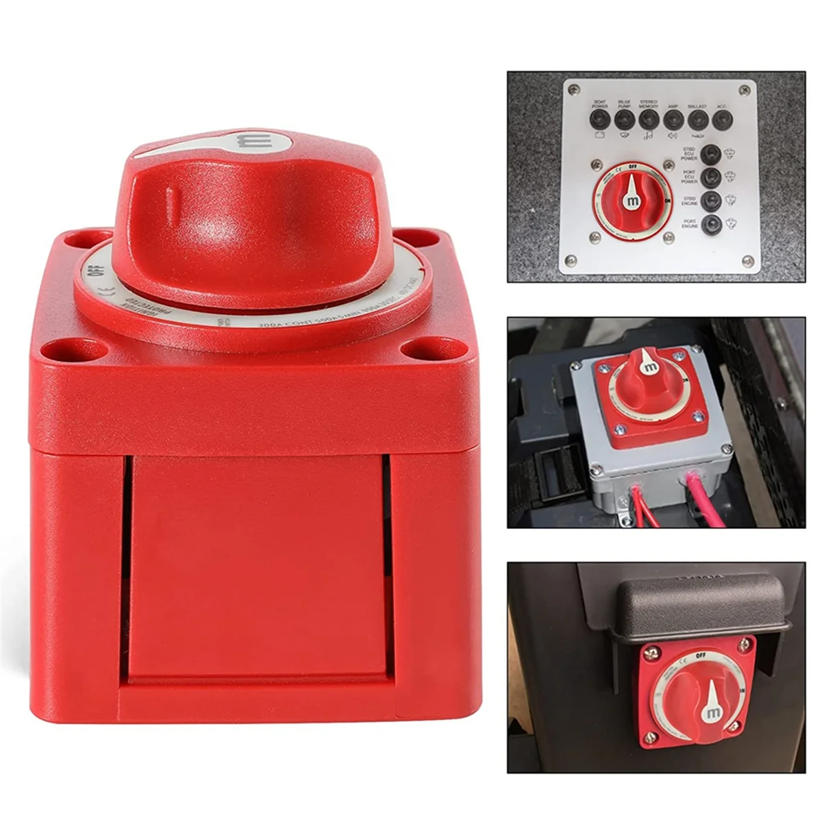 Mini Switch Cut On/Off Marine Boat 12-48V 100-300A Battery Switch Isolator Disconnect Rotary, Single Circuit