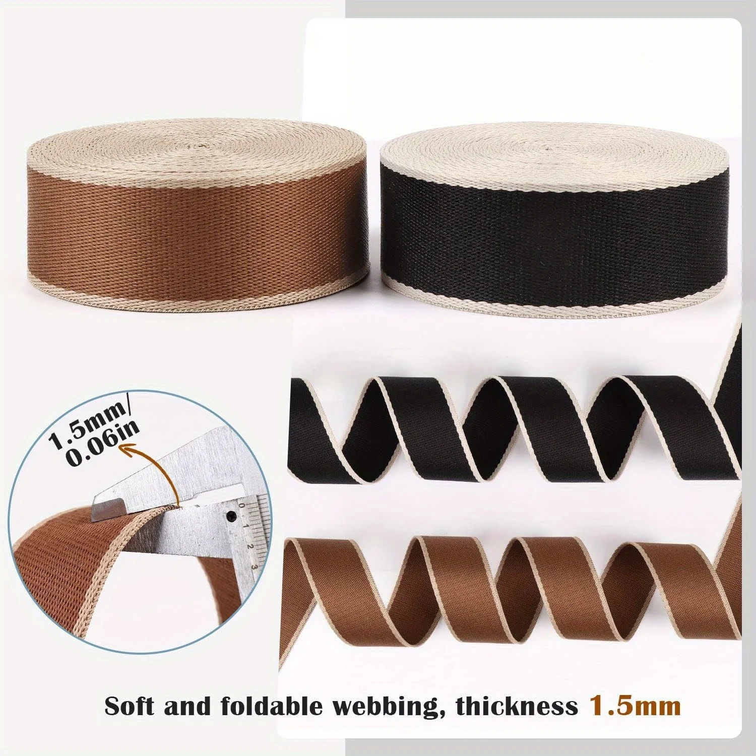 5 Yards Striped Webbing Nylon Webbing 1.5 inch Webbing Belt Nylon Strap Purse Webbing Straps Ribbon