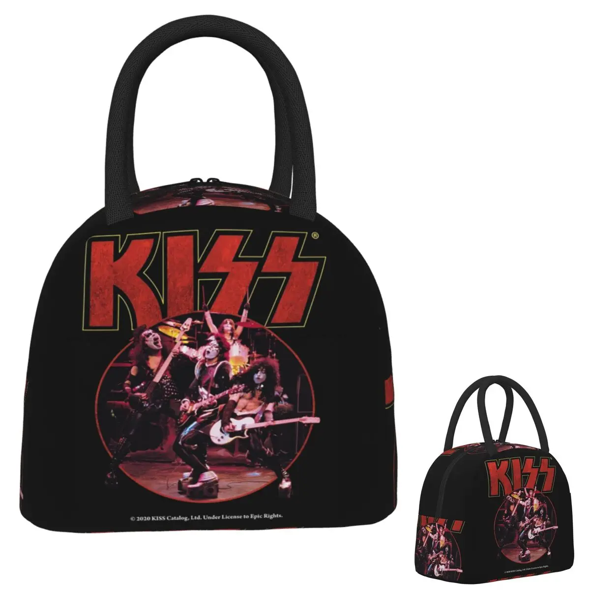 

Kiss Band Insulated Lunch Bag for Women Children Portable Food Boxes Thermal Lunch Box Tote