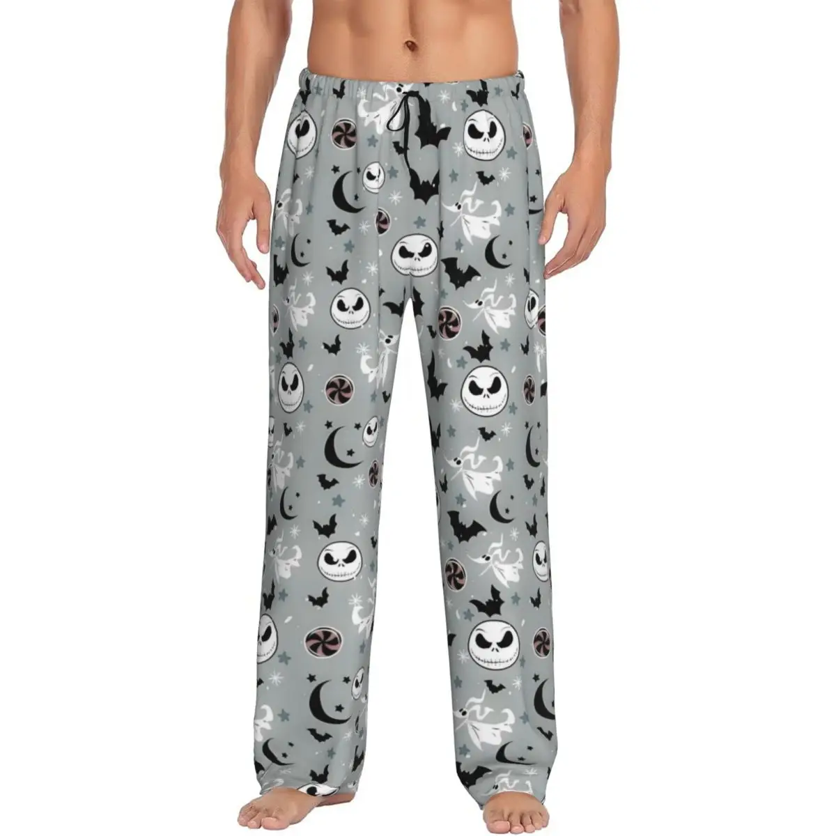 

Custom Jack Skellington Pajama Pants Sleepwear for Men Elastic Waistband The Pumpkin King of Sleep Lounge Bottoms with Pockets