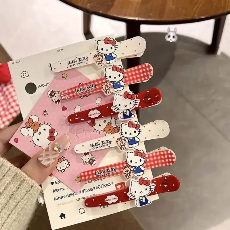 مرحبا كيتي منقار البط مشبك شعر Kawaii أنيمي الانفجارات كليب عدم الانزلاق قبضة للفتيات النساء الموضة