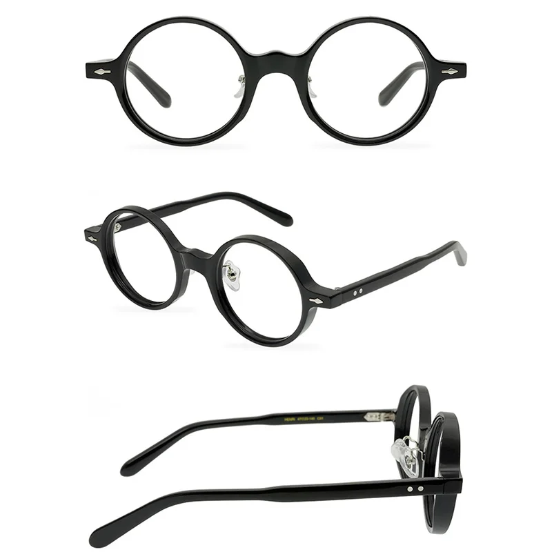 

HENRI Round Style Luxury Acetate Glasses Frames Men Women Fashion Classical Retro Handmade Eyeglasses Round Designer Eyewear