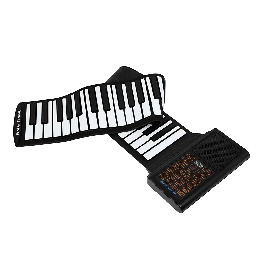 Portable 61 Keys Roll-Up Piano Folding Electronic Organ Built-in Speaker Keyboard Instrument For Beginners/Children