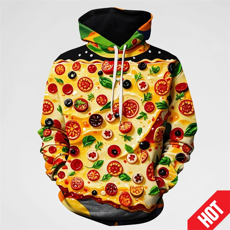 

Pepperoni Pizza 3D Print Hoodie Pullover Hipster Food Hoody Casual Streetwear Funny Women Men Unisex Clothing New Design Hoodies