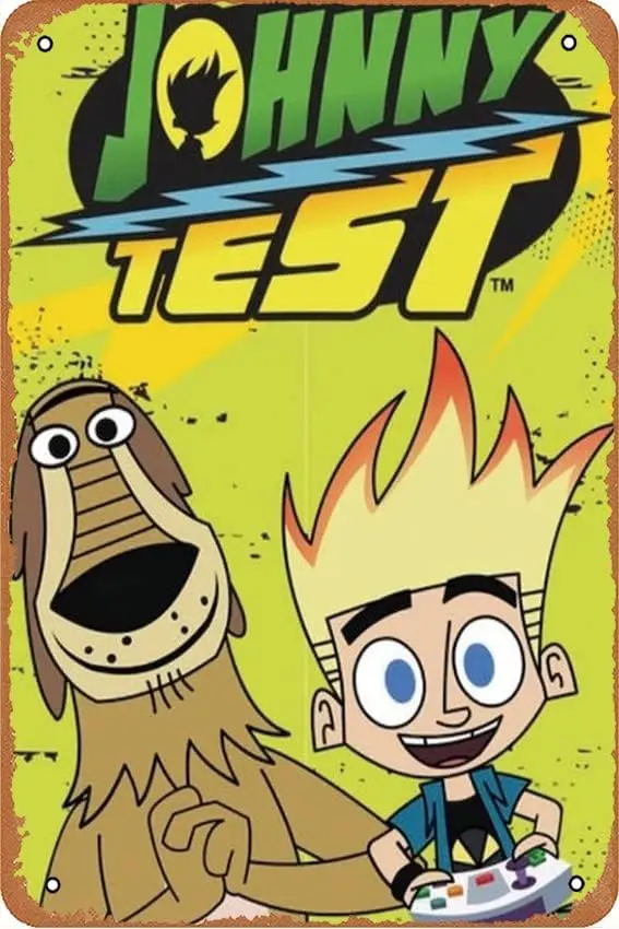 Johnny Test Retro Metal Tin Sign Vintage Room Decor Poster for Home Coffee Bar Wall Art Decor 8x12 Inch 1pc sign sign