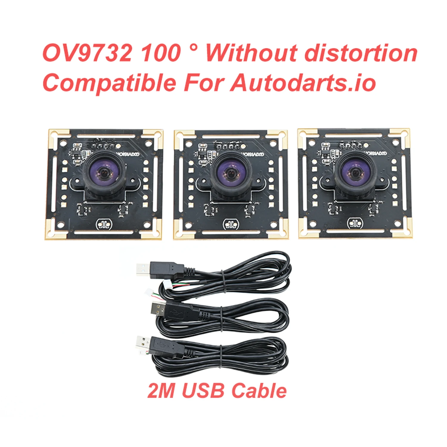 GXIVISION 1PCS/3PCS Camera Module 100 Degree OV9732 2M Cable 1280x720 30fps,Compatible For Autodarts.io,USB Drive Free