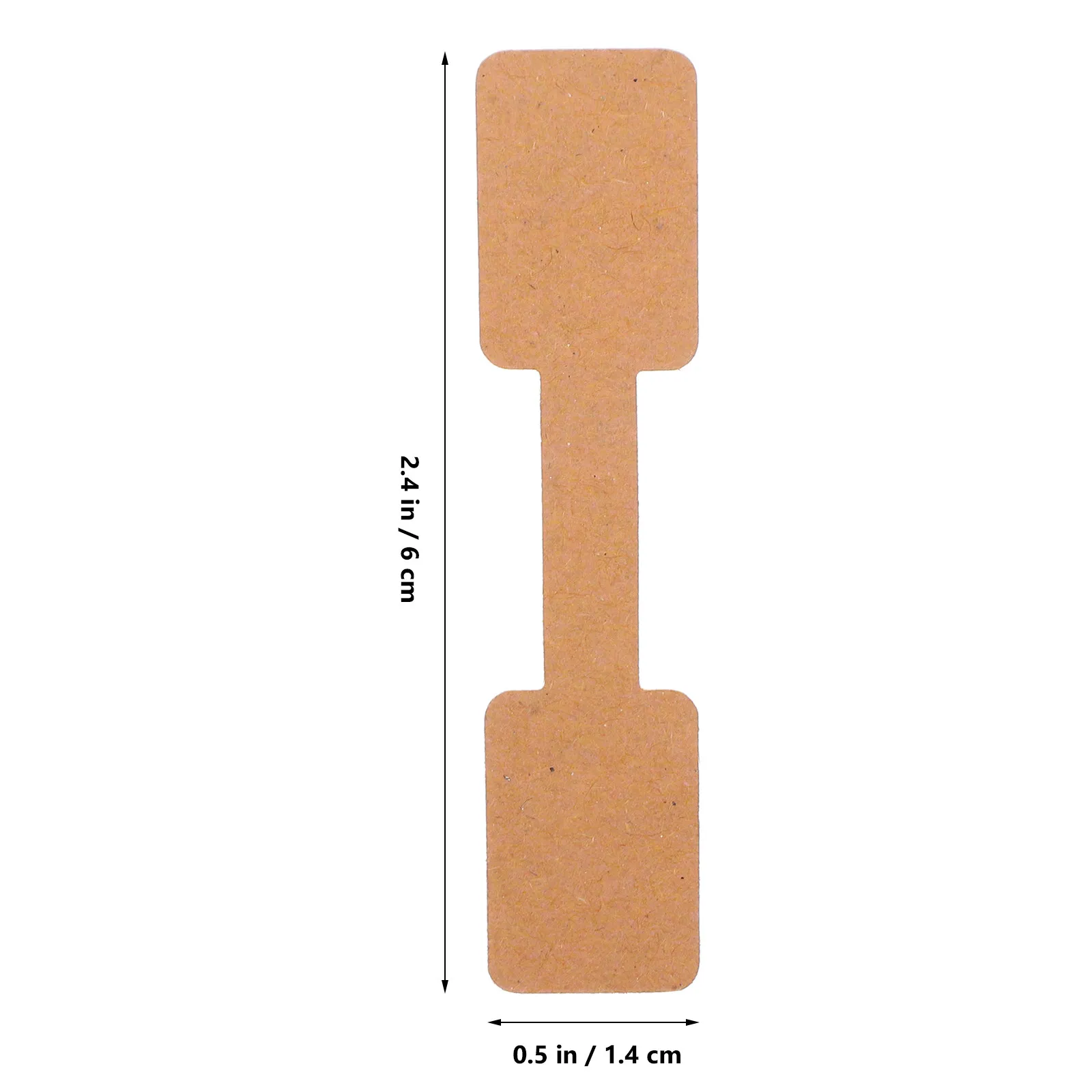 200Pcs Brown Paper Jewelry Pricing Labels Self Adhesive Blank Tags Rectangle Shape for Necklace Ring Bracelet Earring Clothing view 3