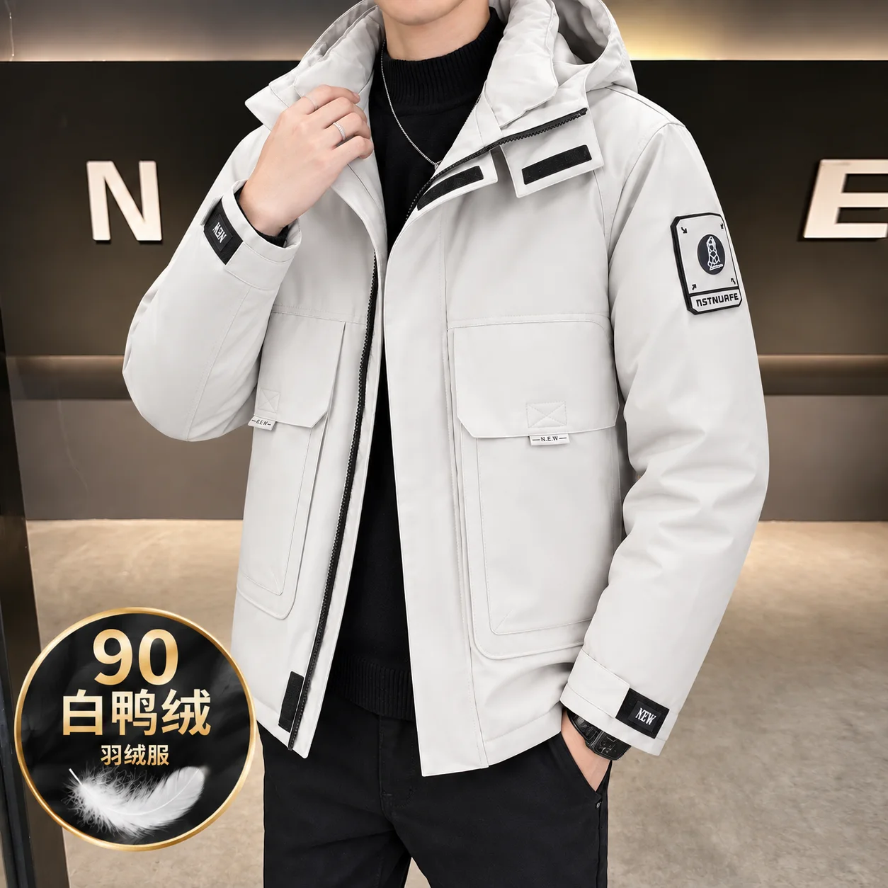 2026 Autumn/Winter New Style Fashion Casual Men's Down Jacket for Outdoor Use
